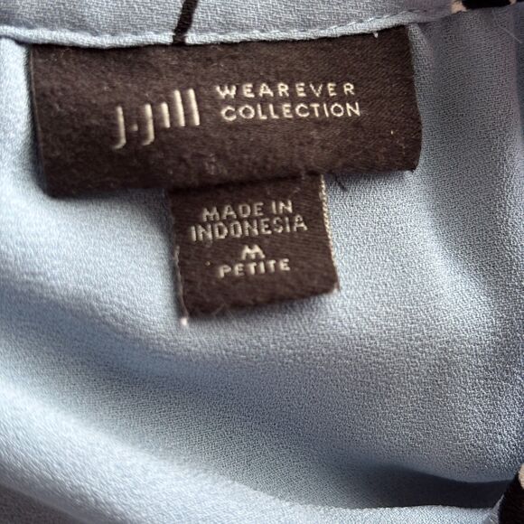 J. Jill Wearever Collection Breeze Flounce Hem Midi Dress Floral Blue Sz MP F142 - Picture 7 of 10